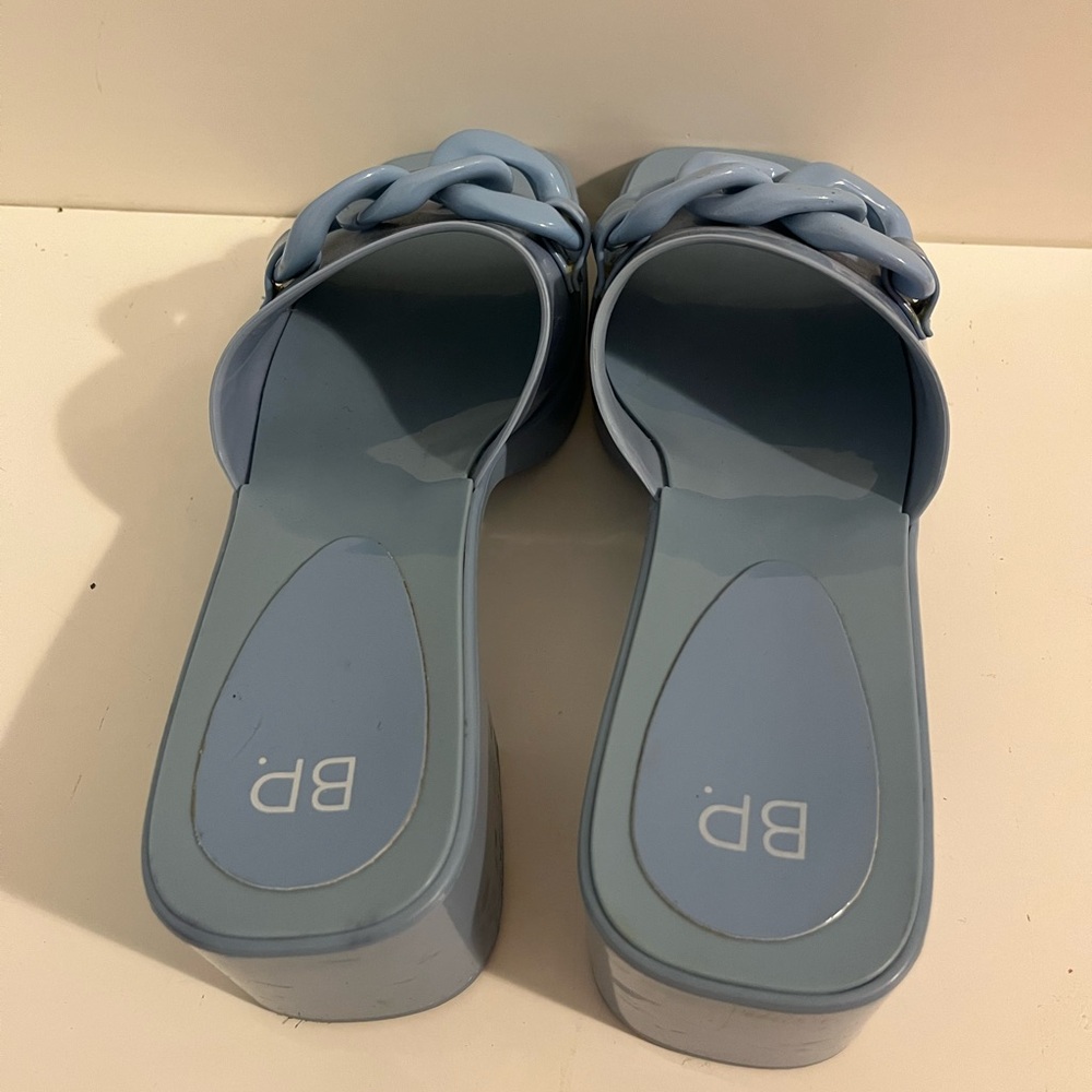 BP Blue Mules with Chunky Platform Heel - Picture 3 of 5